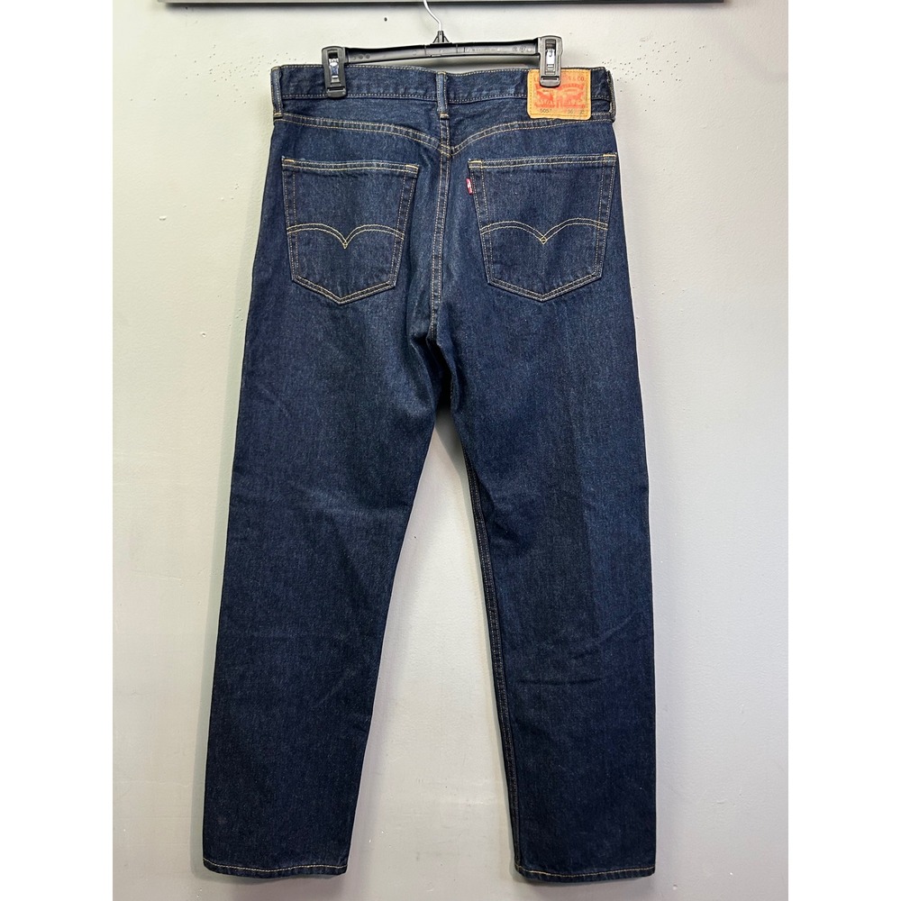 Levi's Jeans Mens 36x32 Dark Indigo 505 Regular Fit Straight Leg Denim Pants